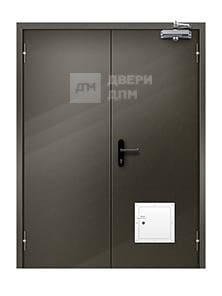 Глухая противопожарная дверь двупольная ДПМ-02 EI-15 со стыковочным узлом
